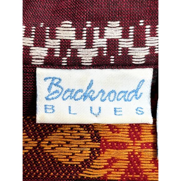 Vintage Backroad Blues Western Cowboy Button Down Shirt Red Shirt Size M - Picture 7 of 10